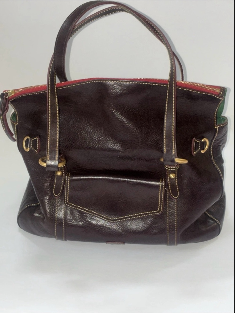 Dooney & Bourke Florentine The Smith Brown Leather Purse Handbag Shoulder Bag
